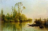 Charles-Francois Daubigny Les Iles Vierges a Bezons painting